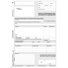 Antrag auf Eintragung einer Zwangssicherungshypothek, A4 4-fach, 25 Satz