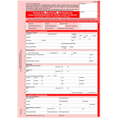 Antrag auf Erteilung bzw. Verlängerung eines Aufenthaltstitels für Kinder unter 18 Jahren, Deutsch, 25 Stück