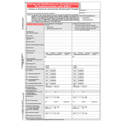Antrag auf Gewährung Grundsicherung für Arbeitsuchende, Leistungen zur Sicherung des Lebensunterhaltes, A4 8-seitig, 3000 Stück