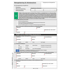 Antrag auf Gewährung von Wohngeld für Heimbewohner, A4 6-seitig, weiß, 4500 Stück