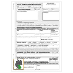 Antrag Wohngeld, Mietzuschuss, A4 8-seitig, 25 Stück