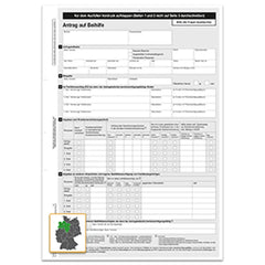 Antrag, Zusammenstellung, Beihilfe A4, 4-fach, 10 Satz