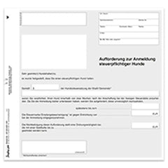 Aufforderung zur Hundeanmeldung, 2/3 DIN A4 2-fach, 100 Satz