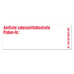 Aufkleber Proben-Nr. 50 x 20 mm 1 Bogen = 4 Stück, 10 Bogen