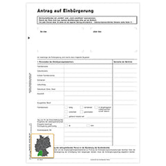 Einbürgerungsantrag (Variante) für Baden-Württemberg, A4 12-seitig, 25 Satz