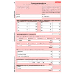 Einkommenserklärung Wohnungssuchender, A4 4-seitig, 25 Stück