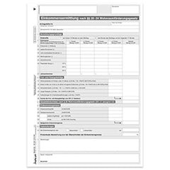 Einkommensermittlung nach §§ 20 - 24 WoFG, A4 2-fach, SD, (Variante), 25 Stück