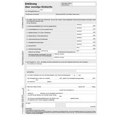Erklärung über sonstige Einkünfte, A4, 25 Stück