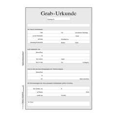 Graburkunde (Nachtrag), A4, 25 Stück