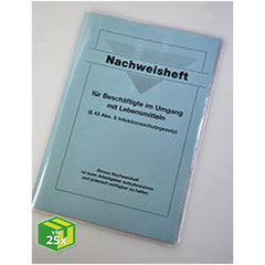 Hülle für Nachweisheft (100 515 7402 001) für Beschäftigte im Umgang mit Lebensmitteln, VKE 25 Stück, 2 VKE