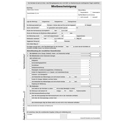 Mietbescheinigung nach § 23 Abs. 3 Wohngeldgesetz, A4, 25 Stück