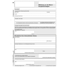 Mitteilung an die Eltern / Sorgeberechtigten, A4, 3fach, 25 Satz