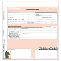 Obduktionsschein, Rheinland-Pfalz, 2/3 DIN A4 2-fach, 25 Satz