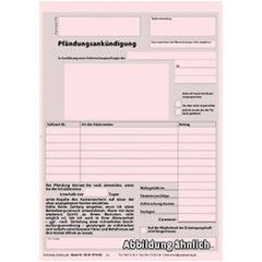 Pfändungsankündigung, Block, A5, 50 Satz, 2-fach, 1 Block