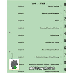 Register- Satz für Einzelpläne, 10-teilig, grün, DIN A4, Karton, 1 Satz