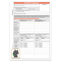 Sozialhilfeantrag (Muster für Rheinland - Pfalz), A4 6-seitig, 25 Stück