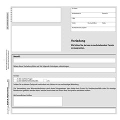 Terminvereinbarung (Vorladung), 2/3 DIN A4, 2-fach SD, 25 Satz