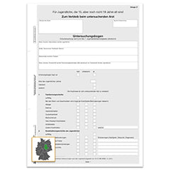 Untersuchungsbogen zur Erstuntersuchung, Anlage 2, DIN A4, 3 Blatt, 25 Satz