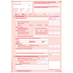 Verordnung häusliche Krankenpflege für Kassenpatienten, A4 3-fach, SD, 100 Satz