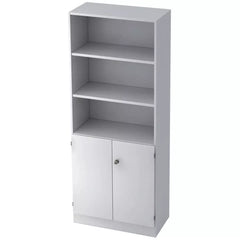 Regal/Schrank - 5OH, 2OH Türen, Sockelblende, Weiß/Weiß