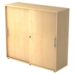 Schiebetürschrank - 3OH, 120 cm, Relinggriff, Ahorn/Ahorn