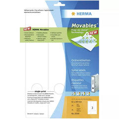 10185 Ordneretiketten A4 weiß 61x297 mm Movables/ablösbar, 75 Stück