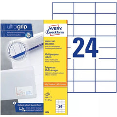 3474 Universal-Etiketten ultragrip - 70 x 37 mm, weiß, 2.400 Etiketten, permanent