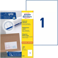 3478 Universal-Etiketten ultragrip - 210 x 297 mm, weiß, 100 Etiketten, permanent