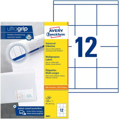 3661 Universal-Etiketten ultragrip - 70 x 67,7 mm, weiß, 1.200 Etiketten, permanent