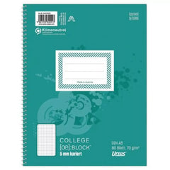 Collegeblock - A5, 80 Blatt, 70 g/qm, 5mm kariert