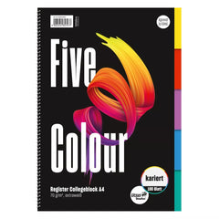 Collegeblock Five Colour A4 100 Blatt 70g/qm 5mm kariert