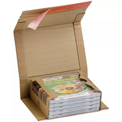 Klassische Versandverpackung zum Wickeln 147x126x55 mm (für CDs), braun