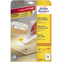 L6025REV-25 Universal-Etiketten, 63,5 x 46,6 mm, 30 Bogen/540 Etiketten, weiß