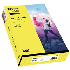 Multifunktionspapier tecno® colors - A4, 80 g/qm, gelb, 500 Blatt