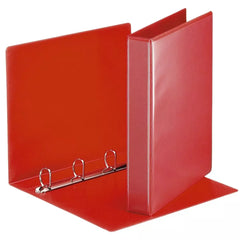 Ringbuch Präsentation, mit Taschen, A4, PP, 4 Ringe, 30 mm, rot