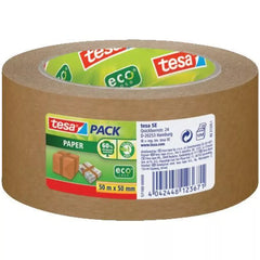 Verpackungsklebeband tesapack® Paper EcoLogo - Papier, 50 m x 50 mm, braun