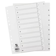 Zahlenregister - 1 - 10, PP, A4, 10 Blatt, weiß