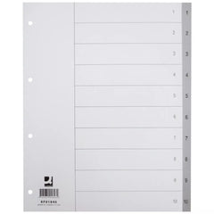 Zahlenregister - 1 - 10, PP, A4 Überbreite, 10 Blatt, grau