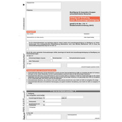 Antrag auf Erteilung einer Ausnahmegenehmigung gem. § 46 Abs. 1 Nr. 11 für besondere Gruppen Schwerbehinderter, A4, 3-fach, SD, 25 Satz