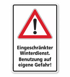 WH-W-12 - Eingeschränkter Winterdienst. Benutzung auf eigene Gefahr! RA1