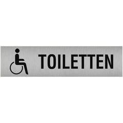 Piktogramm Toiletten Behinderte/barrierefrei, Edelstahl, selbstklebend, 160x40mm