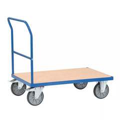 Schiebebügelwagen, LadeflächeLxB 850x500 mm, Außenmaße LxBxH 975x509x948 mm, Traglast 500kg, RAL 5007 brillantblau