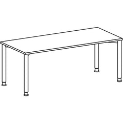 Schreibtisch, BxTxH 1800x800x680-800 mm, höhenverstellbar, Platte lichtgrau, Rundrohrgestell silber