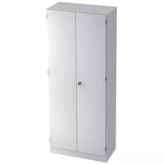 Garderobenschrank - 80 x 200,4 x 42 cm, Konstruktionsboden/Kleiderstange/Sockelblende, Weiß/Weiß, mit Montageservice