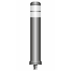 flexible Stilpoller City DK-8, 800 x ø 130 mm, grau - 2 weiße Reflexfoliestreifen