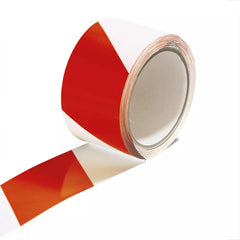 Warnband, selbstklebend, rot-weiß, nicht reflektierend, DIN 4844, Rolle á 60 mm x 66 m