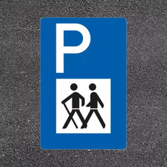 Verkehrszeichen 317 Fahrbahnmarkierung Wandererparkplatz, 900 x 600, 2 Stück