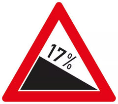 Verkehrszeichen 108-17 Gefälle 17% - SL 630 2 mm RA1