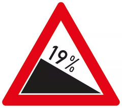 Verkehrszeichen 108-19 Gefälle 19% - SL 630 2 mm RA1