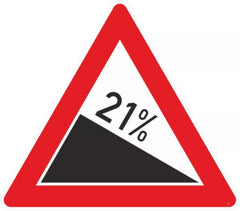 Verkehrszeichen 108-21 Gefälle 21% - SL 630 2 mm RA1